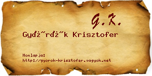 Györök Krisztofer névjegykártya
